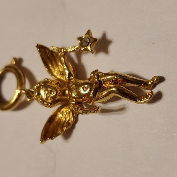 KIRK'S FOLLY Charm,goldtone, EUC 4" drop,stamped behind star,Pixie Collection - Picture 4 of 4